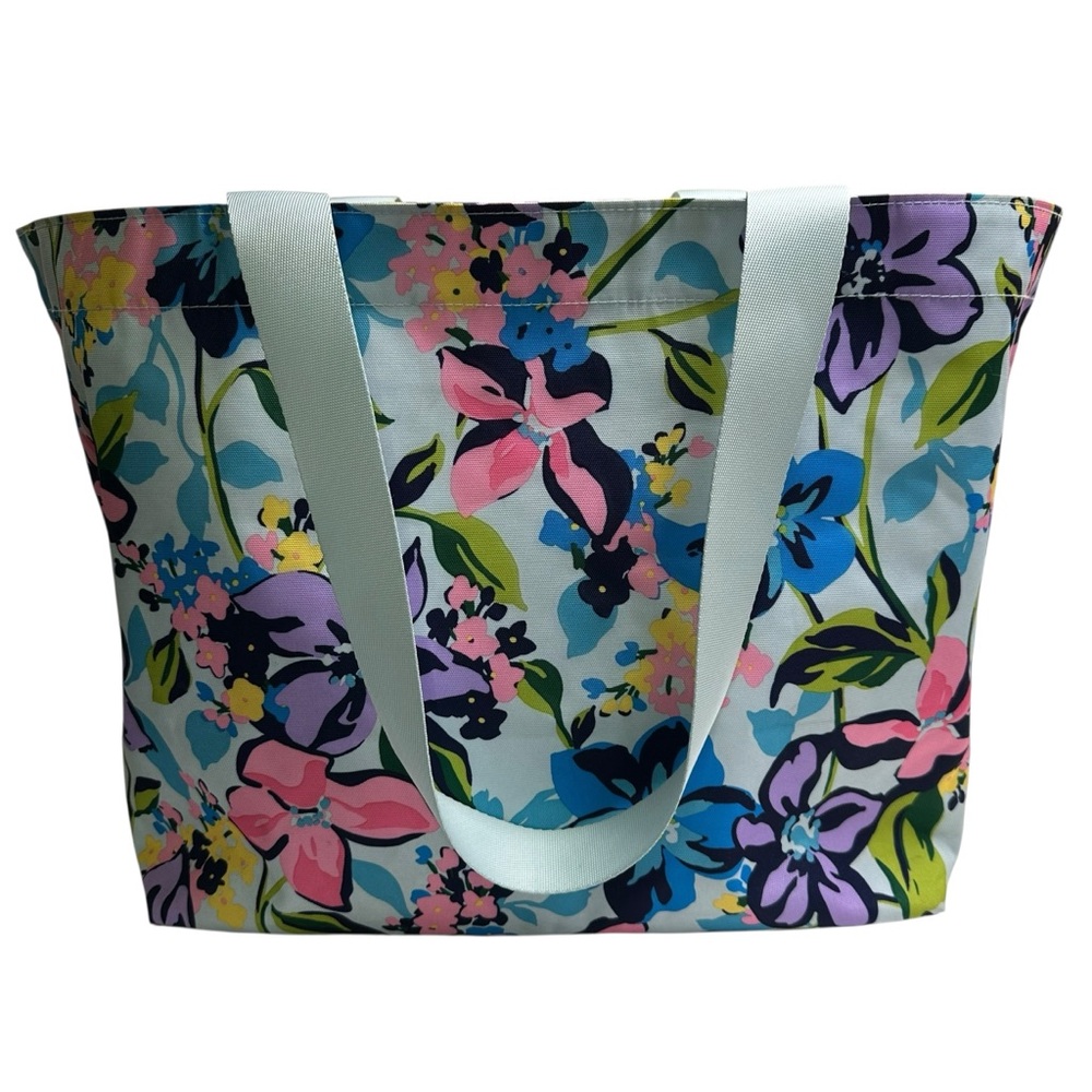 Vera Bradley Large Family Beach Nylon Tote Marian Floral Pattern Shoulder Straps